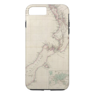 Funda Para iPhone 8 Plus/7 Plus Mapa de la colonia de Nueva Zelanda