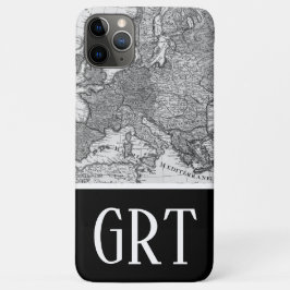 Funda Para iPhone 11 Pro Max Mapa de la vieja Europa, mapa blanco y negro