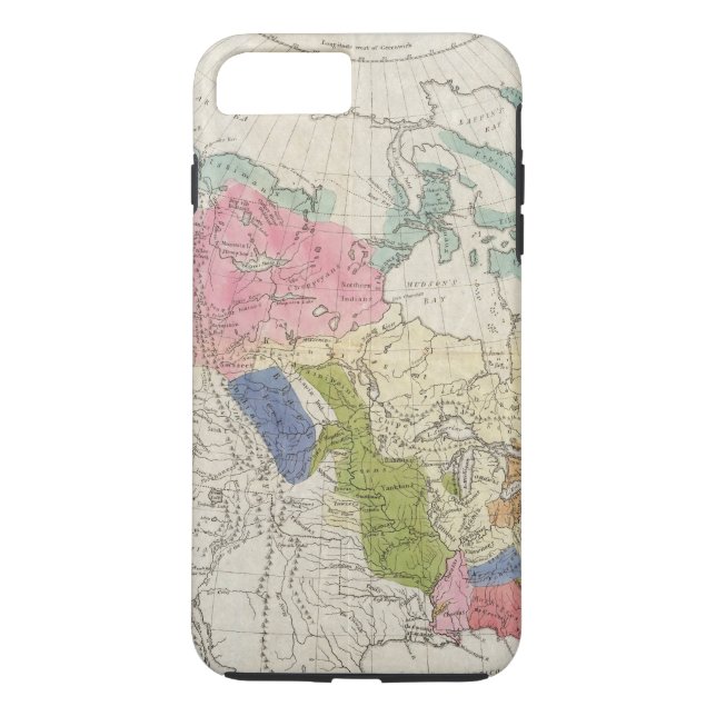 Funda De Case-Mate Para iPhone Mapa de las tribus indias de Norteamérica (Reverso)