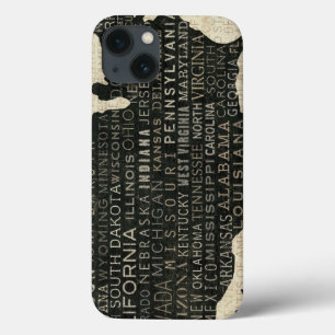 Funda Para iPhone 13 Mapa de los E.E.U.U.