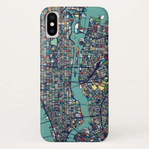 Funda Para iPhone X Mapa de Manhattan Nueva York