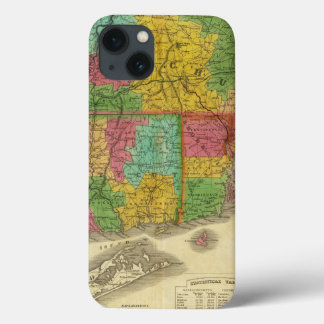Funda Para iPhone 13 Mapa de Massachusetts y Connecticut
