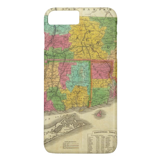 Funda De Case-Mate Para iPhone Mapa de Massachusetts y de Connecticut (Reverso)