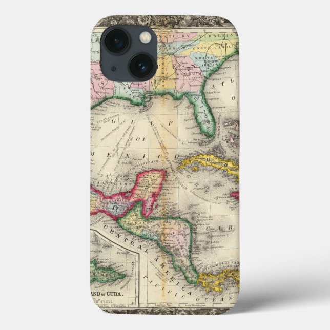 Funda De Case-Mate Para iPhone Mapa De México, Centroamérica (Reverso)