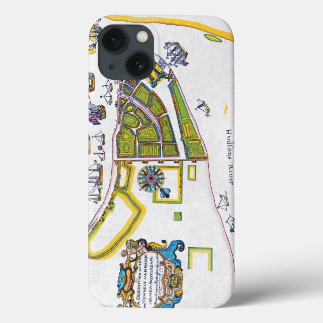 Funda De Case-Mate Para iPhone Mapa de Nueva Amsterdam, 1661 (Reverso)
