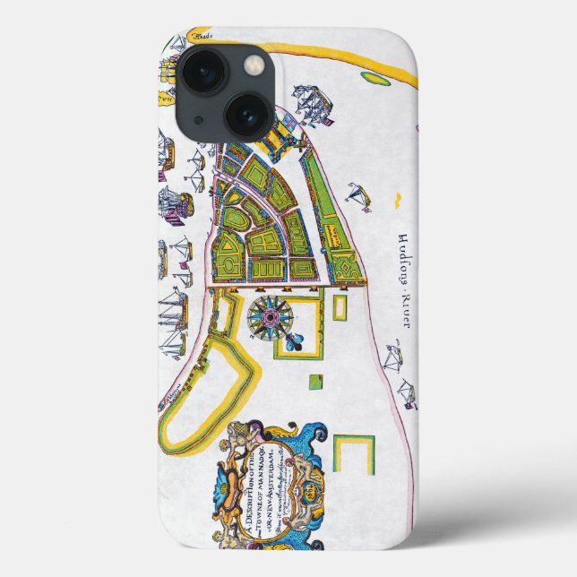 Funda De Case-Mate Para iPhone Mapa de Nueva Amsterdam, 1661 (Reverso)