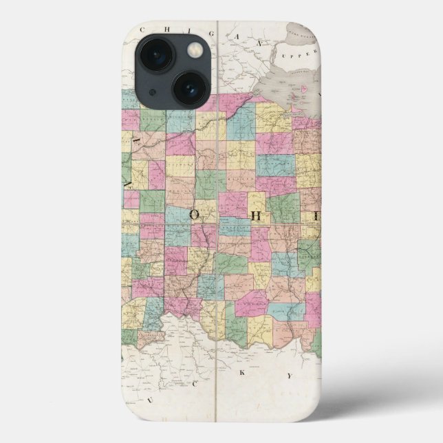 Funda De Case-Mate Para iPhone Mapa de Ohio e Indiana (Reverso)