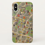 Funda Para iPhone X Mapa de Oxford, Inglaterra (ferrocarriles<br><div class="desc">" Oxford. Reilways británico. J.P. Sayer". Mapa ilustrado del poster de la ciudad de Oxford, a partir de 1949 por J.P. Sayer. El mapa fue publicado por los ferrocarriles británicos para promover viaje del carril. Las características major las señales, junto con figuras en los trajes de período, ilustrando la historia...</div>