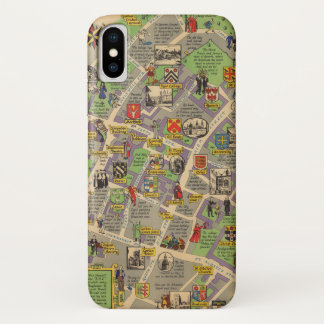 Funda Para iPhone X Mapa de Oxford, Inglaterra (ferrocarriles
