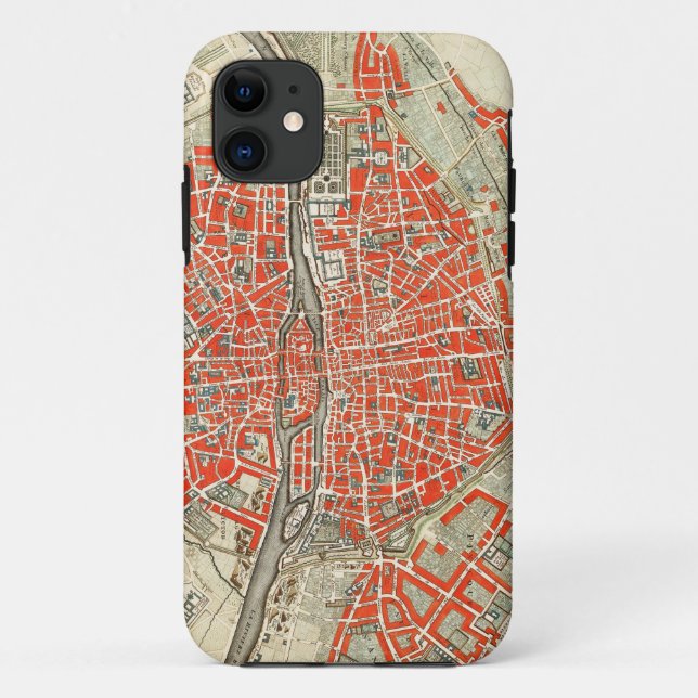 Funda De Case-Mate Para iPhone Mapa de París (Reverso)