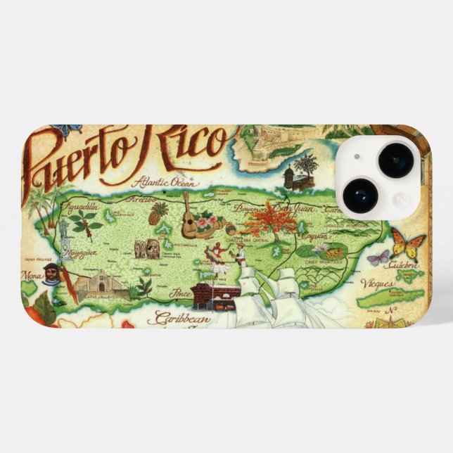 Funda De Case-Mate Para iPhone Mapa de Puerto Rico (Reverso  (Horizontal))