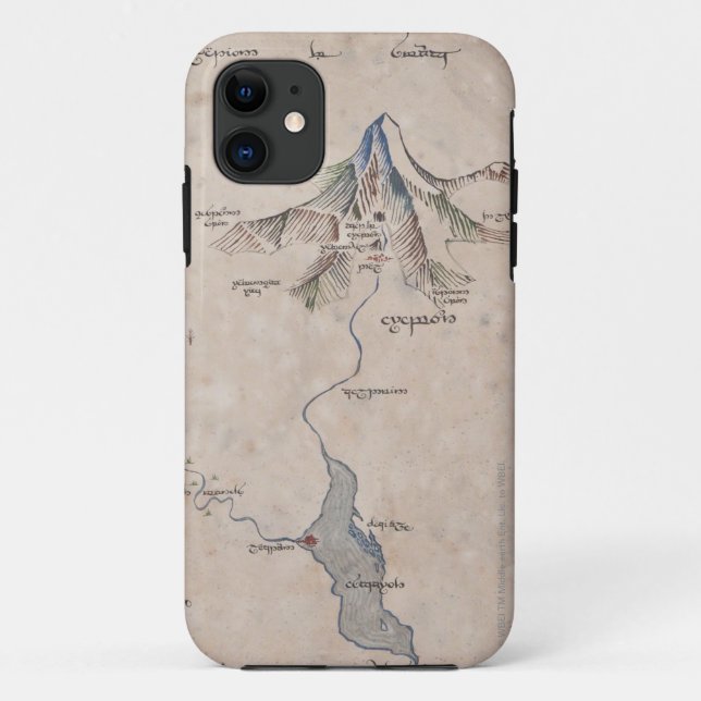 Funda De Case-Mate Para iPhone Mapa de Sindarin de la solitaria montaña (Reverso)