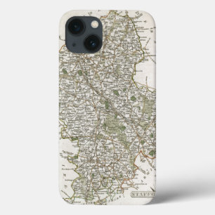 FUNDA PARA iPhone 13 MAPA DE STAFFORDSHIRE, 1793
