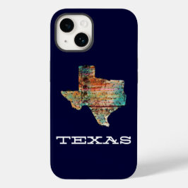 Funda Para iPhone 14 De Case-Mate Mapa de Texas Estilo Rústico de Madera Manchada en