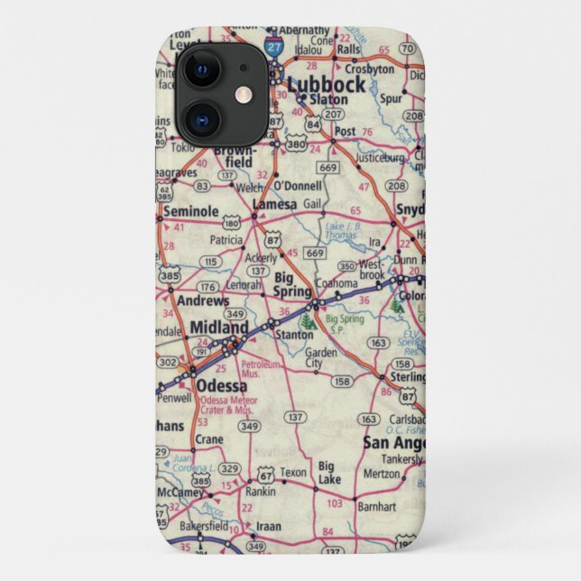 Funda De Case-Mate Para iPhone Mapa de Texas Occidental (Reverso)