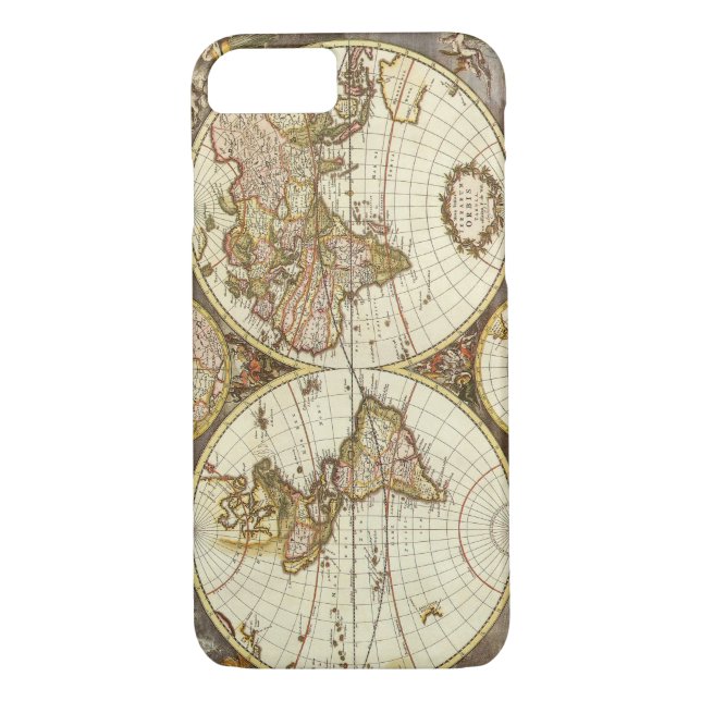 Funda De Case-Mate Para iPhone Mapa de Viejo Mundo (Reverso)