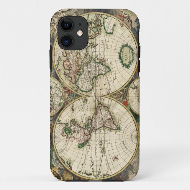 Funda De Case-Mate Para iPhone Mapa de Viejo Mundo (Reverso)