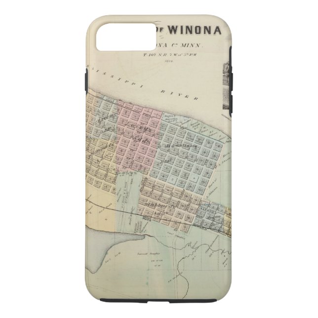 Funda De Case-Mate Para iPhone Mapa de Winona, Minnesota (Reverso)