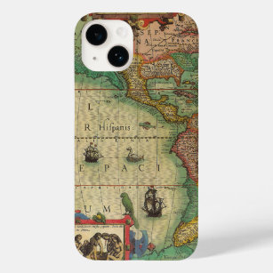 Funda Para iPhone 14 De Case-Mate Mapa del Antiguo Mundo de las Américas por Hondius