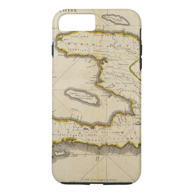 Funda De Case-Mate Para iPhone Mapa del atlas de Haití (Reverso)