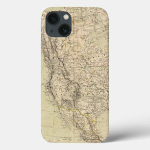 Funda Para iPhone 13 Mapa del atlas de Norteamérica que muestra las