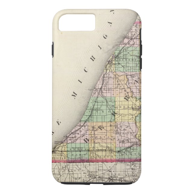 Funda De Case-Mate Para iPhone Mapa del condado de Berrien, Michigan (Reverso)