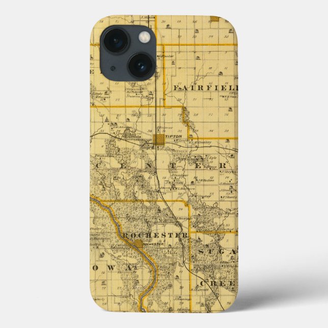 Funda De Case-Mate Para iPhone Mapa del condado de Cedar, estado de Iowa (Reverso)