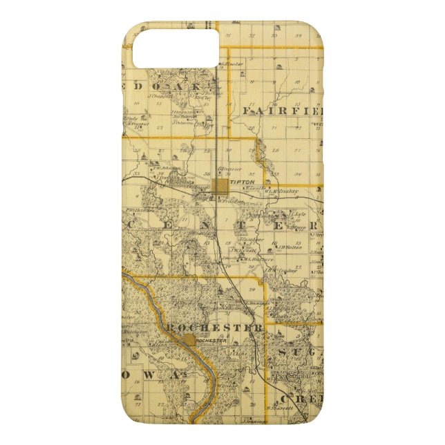 Funda De Case-Mate Para iPhone Mapa del condado de Cedar, estado de Iowa (Reverso)