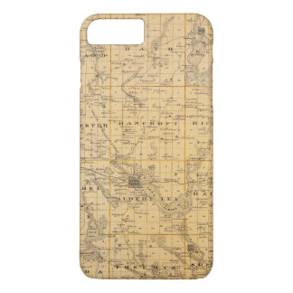 Funda Para iPhone 8 Plus/7 Plus Mapa del condado de Freeborn, Minnesota