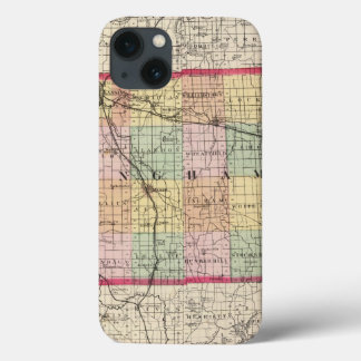 Funda Para iPhone 13 Mapa del condado de Ingham, Michigan