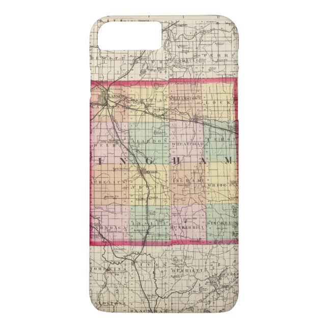 Funda De Case-Mate Para iPhone Mapa del condado de Ingham, Michigan (Reverso)