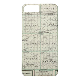 Funda Para iPhone 8 Plus/7 Plus Mapa del condado de McDonough, Rushville