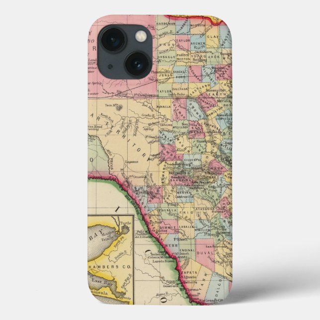 Funda De Case-Mate Para iPhone Mapa Del Condado De Texas (Reverso)