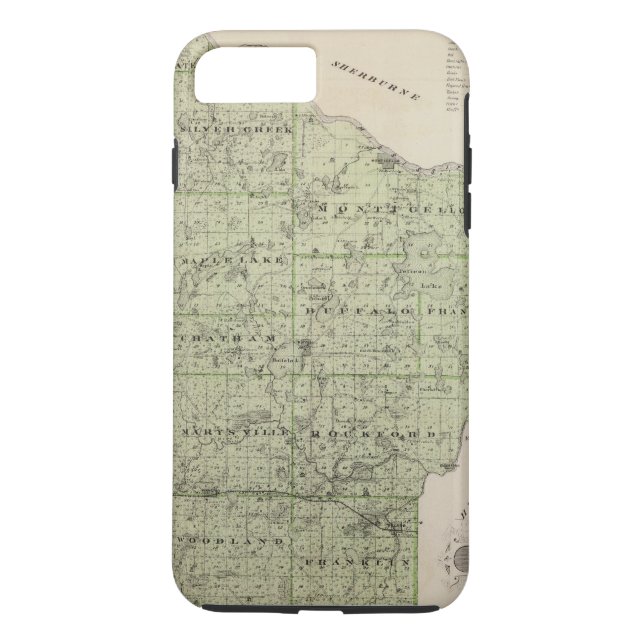Funda De Case-Mate Para iPhone Mapa del condado de Wright, Minnesota (Reverso)
