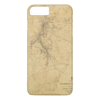 Funda Para iPhone 8 Plus/7 Plus Mapa del esquema del distrito de Washoe, Nevada