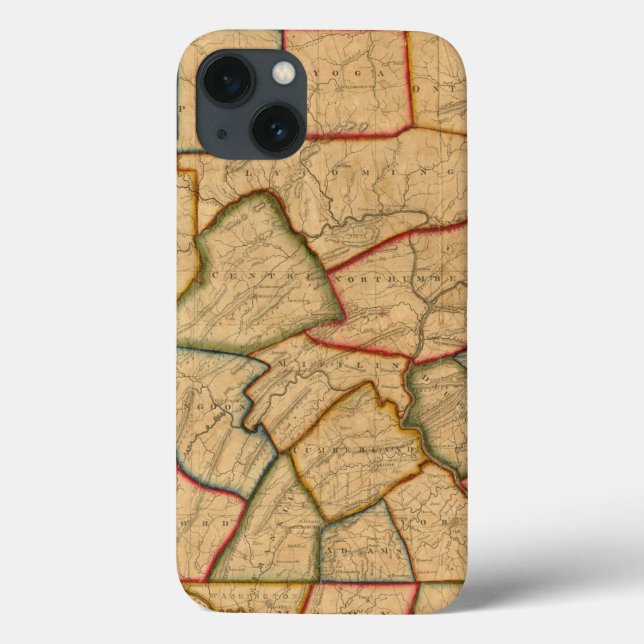 Funda De Case-Mate Para iPhone Mapa Del Estado De Pensilvania (Reverso)