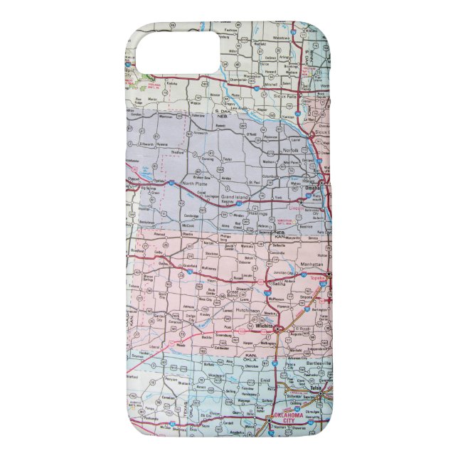 Funda De Case-Mate Para iPhone mapa del Medio Oeste de Estados Unidos (Reverso)