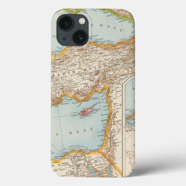 Funda De Case-Mate Para iPhone Mapa del Mediterráneo Oriental (Reverso)