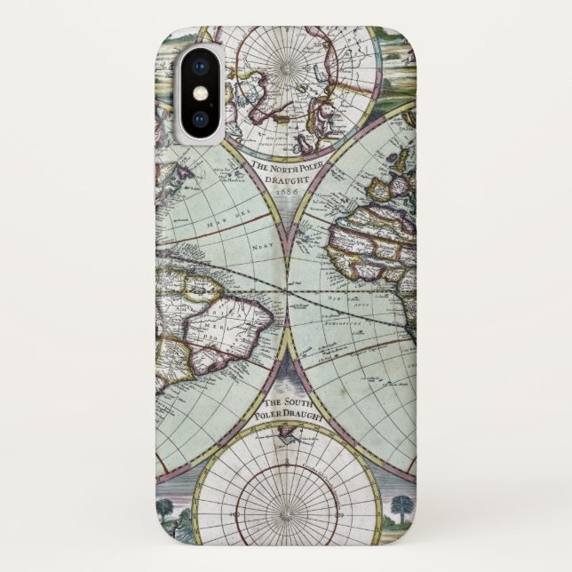 Funda De Case-Mate Para iPhone Mapa del mundo (Reverso)