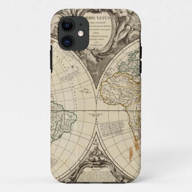 Funda De Case-Mate Para iPhone Mapa del mundo 8 (Reverso)