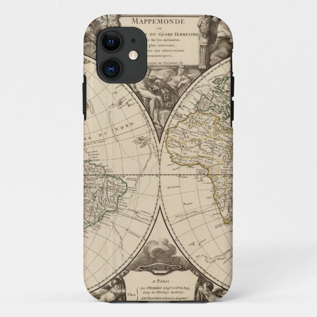 Funda De Case-Mate Para iPhone Mapa del mundo 9 (Reverso)
