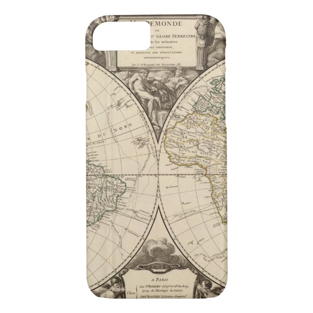 Funda De Case-Mate Para iPhone Mapa del mundo 9 (Reverso)