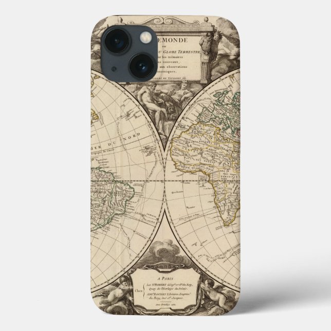 Funda De Case-Mate Para iPhone Mapa del mundo 9 (Reverso)