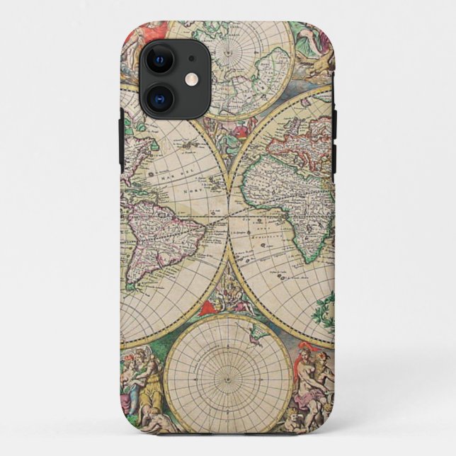Funda De Case-Mate Para iPhone Mapa del Mundo Antiguo (Reverso)