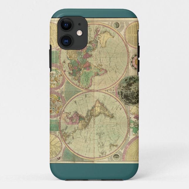 Funda De Case-Mate Para iPhone Mapa del Mundo Antiguo de Carington Bowles, alrede (Reverso)
