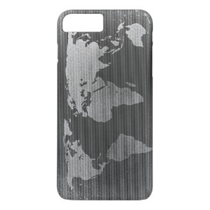 Funda Para iPhone 8 Plus/7 Plus Mapa del mundo blanco y negro