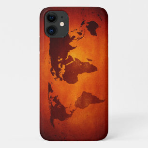 Funda Para iPhone 11 Mapa del mundo de naranjas de época