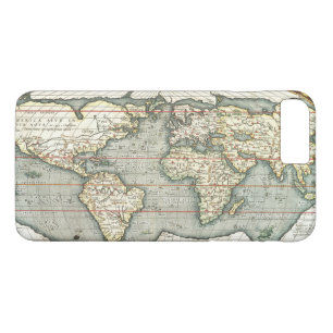 Funda Para iPhone 8 Plus/7 Plus Mapa del Mundo de Vintage de Abraham Ortelius 1587