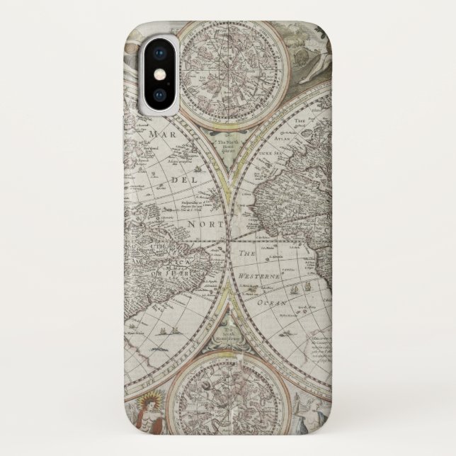 Funda De Case-Mate Para iPhone Mapa del mundo el | 1676 (Reverso)