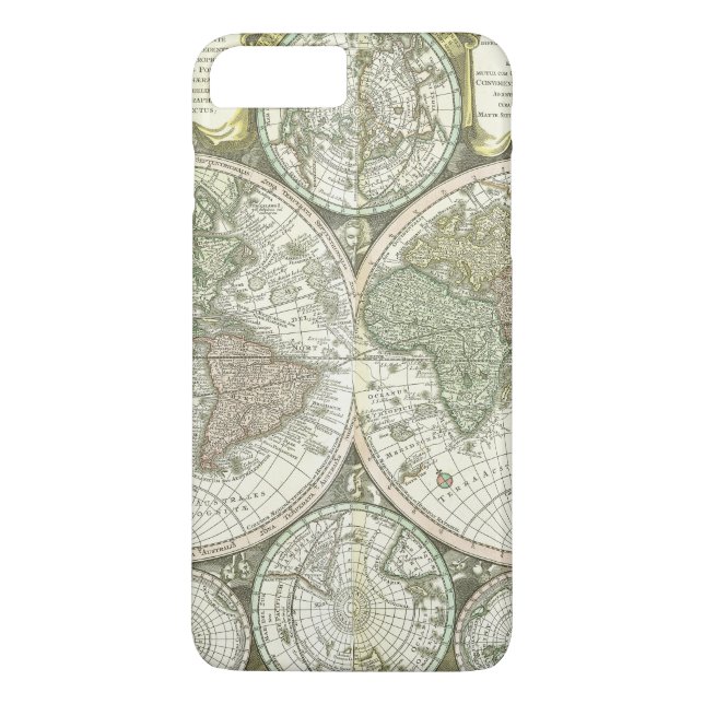 Funda De Case-Mate Para iPhone Mapa del mundo el | 1744 (Reverso)